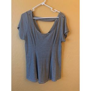 STRIPED PEPLUM BLOUSE TORRID